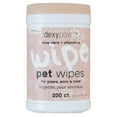 Dexypaws Pet Cleansing Wipes Canister 200ct Gentle Wet Wipes For