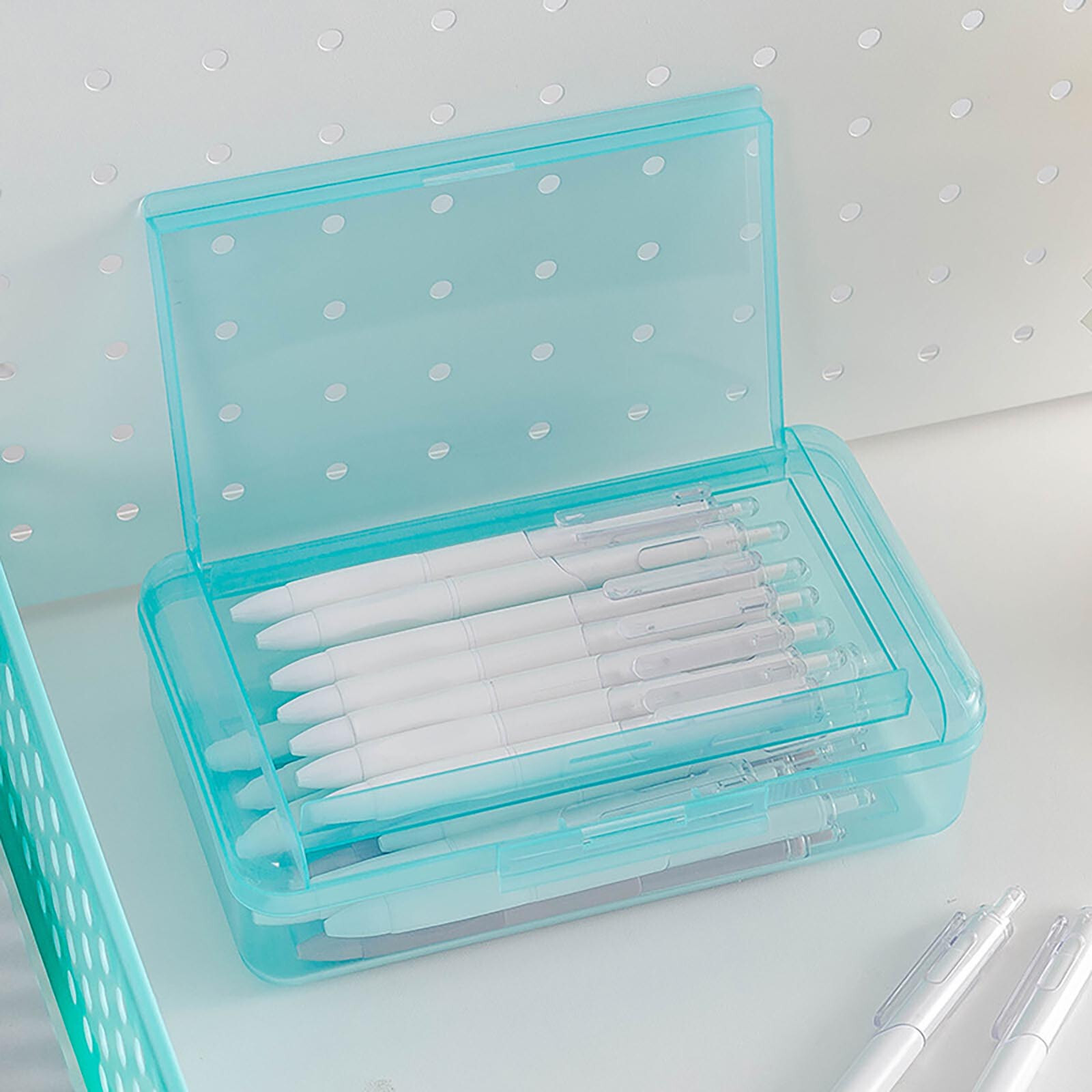 Deyared Bilayer Plastic Pencil Box Bulk Clear Pencil Case Large Capacity Pencil Boxes Clear
