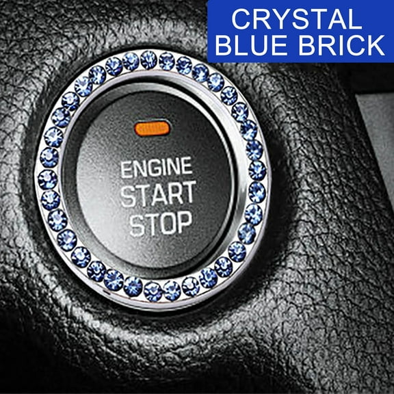 Deyared Car Accessories Bling Car Ignition Switch Rhinestone Decoration, One-Key Start Button Crystal