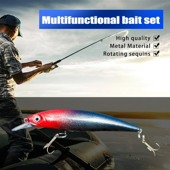 Deyared Freshwater Saltwater Fishing Lures Bass Imitation Trout Crappie Breadworm Lures Set Bait, Fake Bait, Sequined Soft Bait, Cocked Mouth Bait Set Father's Day Gift on Clearance