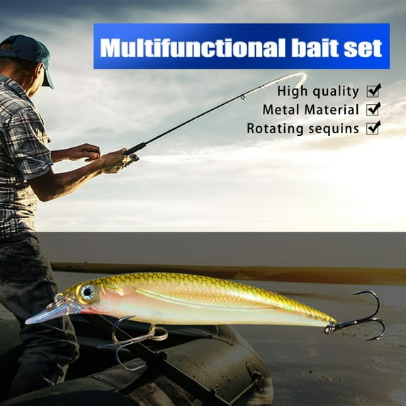 Deyared Freshwater Saltwater Fishing Lures Bass Imitation Trout Crappie Breadworm Lures Set Bait, Fake Bait, Sequined Soft Bait, Cocked Mouth Bait Set Father's Day Gift on Clearance