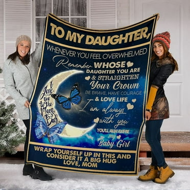 Deyared Good Night My Daughter Flannel Blanket Comfort Wrap Blanket Sofa Blanket on Clearance