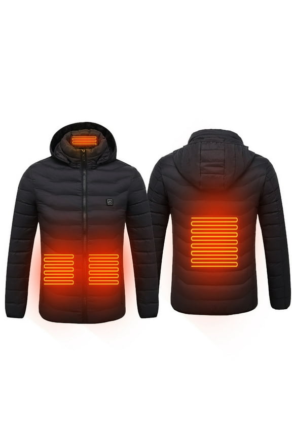 Men's Heated Sports Cotton Jacket Winter Sports Jacket Rechargeable Jacket Outdoor Warm Clothing Heated For Riding Skiing Fishing Charging Via Heated Coat on Clearance