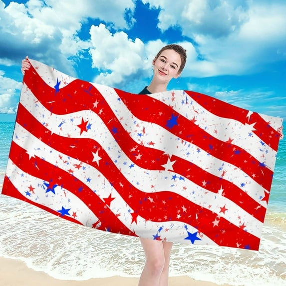 Deyared Microfibre Baseball Beach Towel 4th of July American Flag Large Beach Towel 1PCS Patriotic Gnome Plush Election Decoration Living Room Desktop Decoration on Clearance