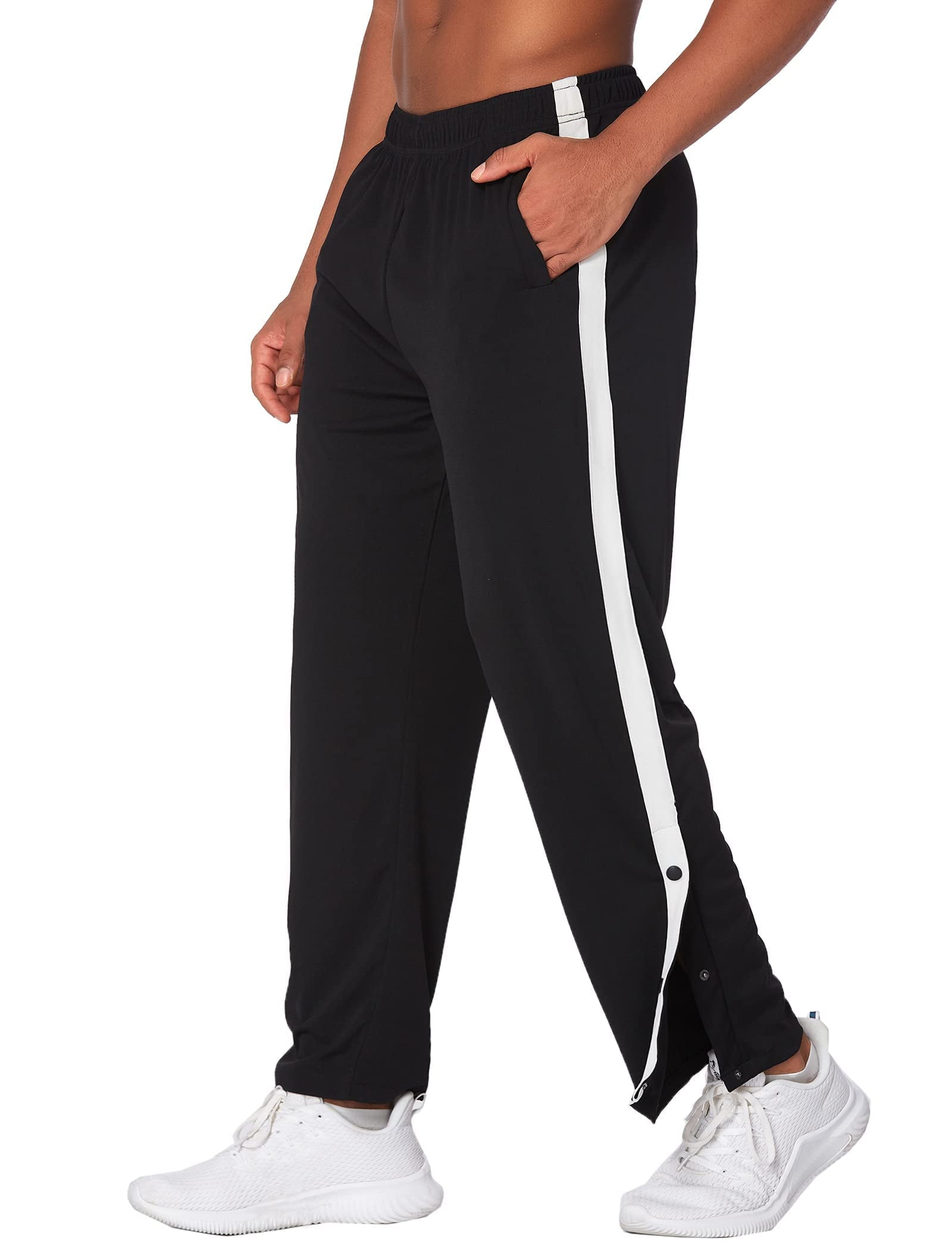 Deyeek Men's Basketball WarmUp Pants Open Bottom Loose Fit Athletic
