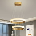 thumbnail image 1 of Deyidn 12.6 Inch 2-Light Adjustable Gold Ring Chandelier with Integrated LED, Modern Dimmable Pendant Light Fixture for Dining Room, Kitchen Island, Living Room, 1 of 9
