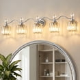 thumbnail image 1 of Deyidn 44.5" Modern 5-Light Chrome Bathroom Vanity Light - Dimmable Bathroom Transitional Fixture with Crystal Glass Shades, 1 of 9