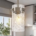 thumbnail image 1 of Deyidn 5-inch Nickel Modern Pendant Light with Glass Shade, Height Adjustable Hanging Fixture for Kitchen Island, Dining Table, Entryway, Foyer, 1 of 11