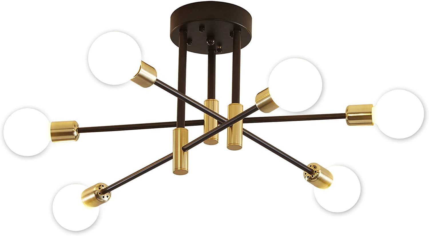 Black and Gold 6-Light Sputnik Chandelier