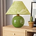 thumbnail image 1 of Deyidn Green Crackle Glaze Ceramic Table Lamp with Linen Shade, 11.81", Farmhouse Style Decorative Lighting, 1 of 14