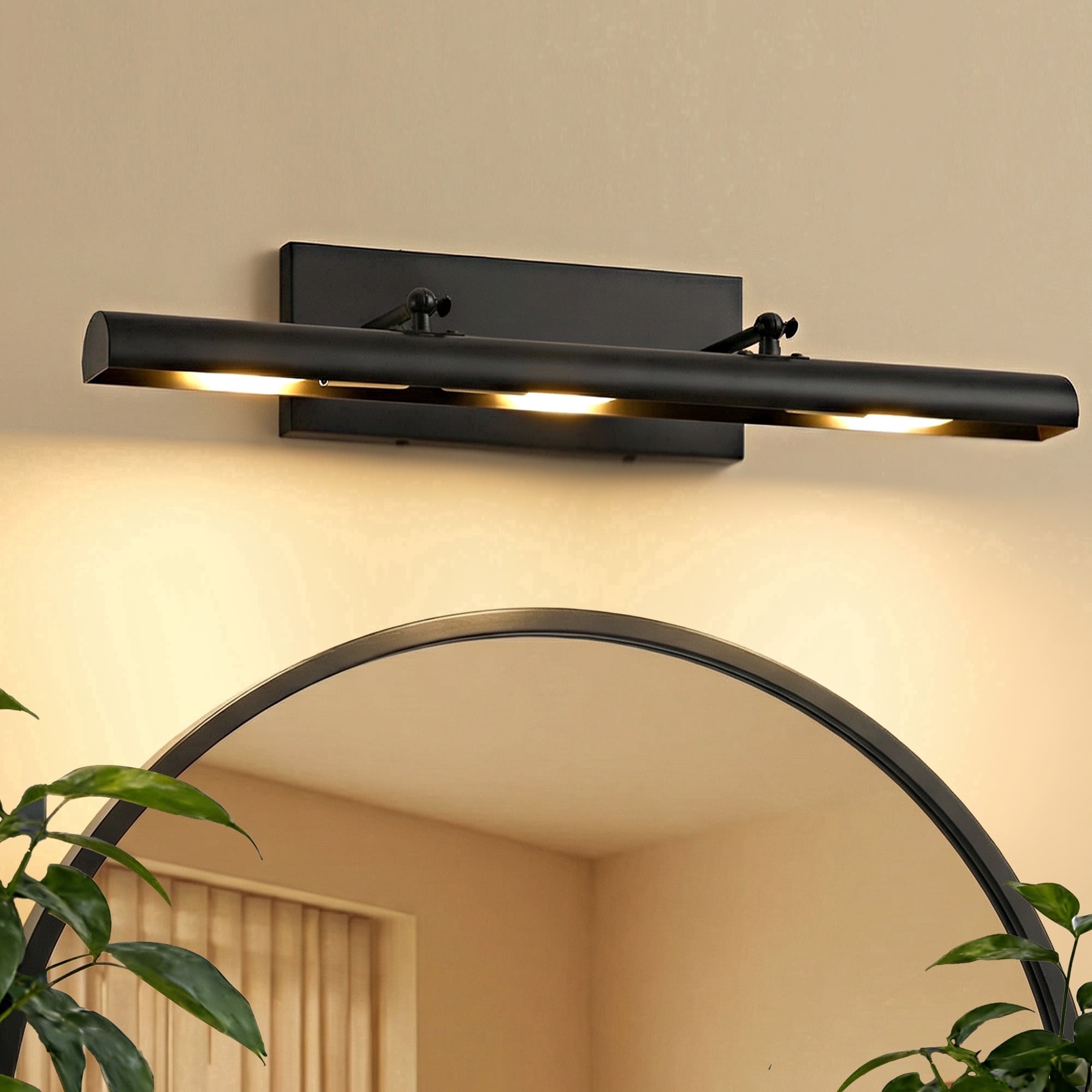 Deyidn Modern 3-Light Black Wall Sconce, 24-Inch Hardwired Bathroom Vanity Lighting Fixture for Bedroom