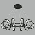 thumbnail image 1 of Deyidn Modern LED Chandelier Dimmable Round Pendant Light Fixtures 10 Ring Black Chandeliers Adjustable Hanging Pendant Lighting for Kitchen Island Living Room Dining Room Bedroom, 1 of 12