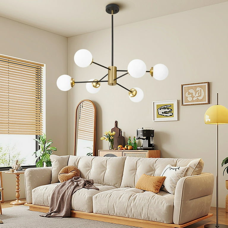 Deyidn Modern chandelier in black and gold for living room