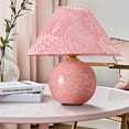 thumbnail image 1 of Deyidn Pink Crackle Glaze Ceramic Table Lamp with Linen Shade, 11.81", Farmhouse Style Decorative Lighting, 1 of 14