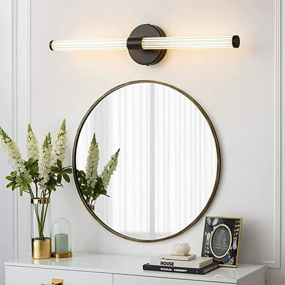 Deyidn Vanity Light fo Bathroom over Mirror Black LED Wall Light 20W 4000K Warm Light for Farmhouse Bedroom Living Room