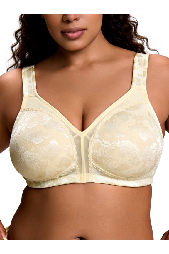 Minimizer Bras for Women Plus Size Seamless Unlined Bra Full-Figure Non Padded Comfort Light Beige Bras Clothes-Size 40H
