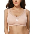 thumbnail image 1 of Deyllo Plus Size Bras for Women Lightweight Wireless Bra Full Coverage Support Underwire Comfort No Padded Pink Bra 34B, 1 of 4