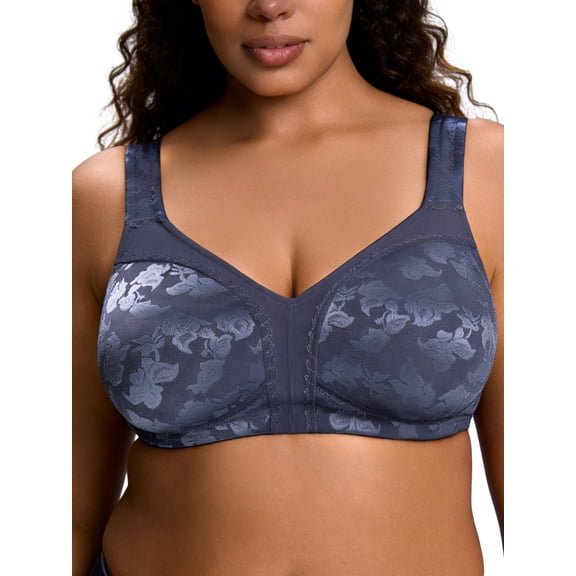 Deyllo Plus Size Bras for Women Seamless Minimizer Bras Full-Figure Support Unlined Non Padded Comfort Blue Bras Clothes-Size 36B
