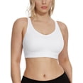 thumbnail image 1 of Deyllo Seamless Sport Bras for Women High Impact Workout Bras Non Padded Breathable White Yoga Exercise Bra Clothes Size 40B, 1 of 4