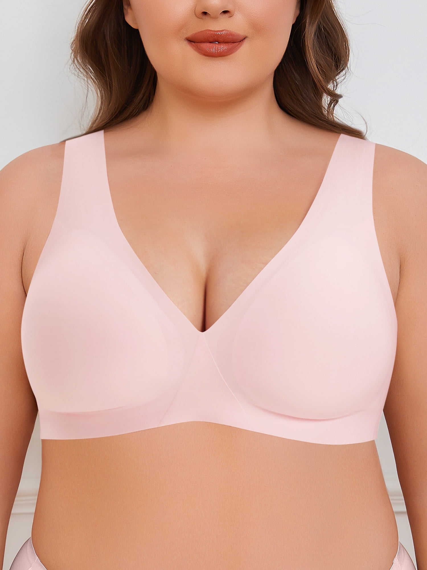 Deyllo Women's Wireless Comfort Bra - Seamless Square Neck Sleep & Lounge Bra