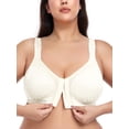 thumbnail image 1 of Deyllo Women Front Closure Full Coverage Bras Plus Size Minimizer Bras Wireless Non Padded Ivory Bras Clothes Size 42C, 1 of 5