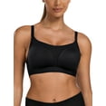 thumbnail image 1 of Deyllo Women High Impact Sports Bra Full Coverage Workout Bras Wireless Non Padded Support Black Exercise Bra Clothes Size 38DD, 1 of 4