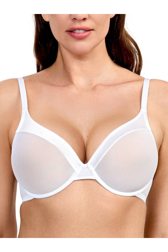 Women Sexy Lace Non Padded Bras Underwire Support Bras Unlined White Bralette Bras Clothes Size 34D