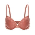 thumbnail image 1 of Deyllo Women Lace Push Up Padded Plunge Add Cups Underwire Support Lift Up Bra, Rose Pink 34A, 1 of 7