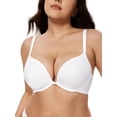 thumbnail image 1 of Deyllo Women Plus Size Bras Push-up Lift Up Bra Seamless Lightly Padded Underwire White Everyday T-Shirt Bra Clothes Size 42D, 1 of 4