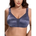 thumbnail image 1 of Deyllo Women Plus Size Full Coverage Bra Seamless Non Padded Soft Bra Unlined Comfort Everyday Blue Bras Clothes Size 40B, 1 of 3