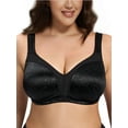 thumbnail image 1 of Deyllo Women Plus Size Minimizer Bra Soft Cup Wire-Free Bra Comfort Support Large Bust Black Bras Clothes Size 44D, 1 of 4
