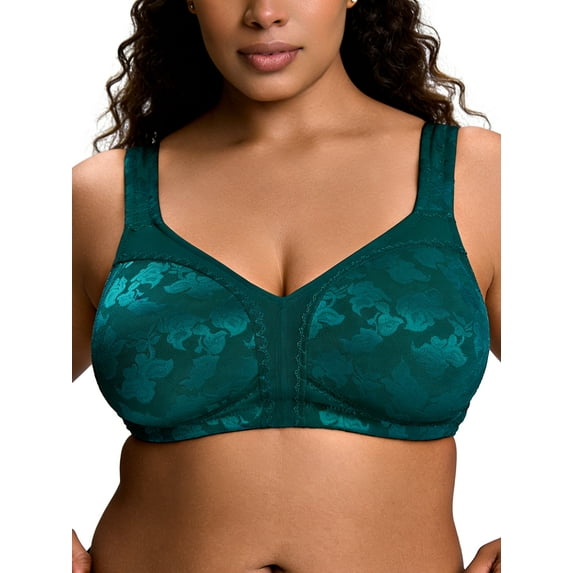 Deyllo Women Plus Size Push Up Bras Full Coverage Minimizer Bra Non Padded Unlined Green Bras Clothes-Size 36C