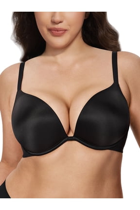 Women Push Up Bra Seamless Lightly Padded Underwire Add 2 Cups Up Bras Lift Up Black Bras Clothes Size 38C
