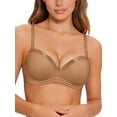thumbnail image 1 of Deyllo Women Sheer Mesh See-Through Bra Unpadded Underwire Support Bras Push Up Unlined Comfort Beige Underwear Bras 34B, 1 of 3