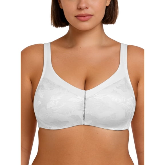 Deyllo Women Push Up Miniminizer Bra Plus Size Seamless Bras Unline No Underwire White Bras Clothes-Size 38DD