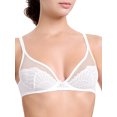 thumbnail image 1 of Deyllo Women Sexy Lace 1/2 Cup Bra See Through Bras Underwire Support Non Padded Unlined White Underwear Bras 36D, 1 of 5