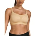 thumbnail image 1 of Deyllo Women Wireless Workout Bras High Impact Sports Bra Full Coverage Non Padded Seamless Comfort Dark Beige Exercise Bra Clothes Size 32C, 1 of 4