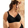 thumbnail image 1 of Deyllo Women's Full Coverage Wireless Bras Plus Size No Wire Non Padded Minimizer Bra, Black 40DDD, 1 of 6