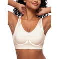 thumbnail image 1 of Deyllo Women's Full Cup Wireless Plus Bras Size Large Busts Minimizer Non-Padding Support, Nude 40D, 1 of 8