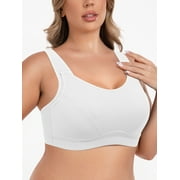 Women's High Impact Sports Bras Plus Size Non-Padded Wireless Support Exercise Workout Active Bras 40DDD