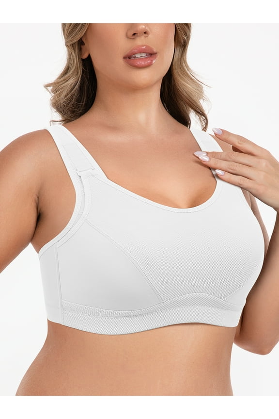 Women's High Impact Sports Bras Plus Size Non-Padded Wireless Support Exercise Workout Active Bras 42D