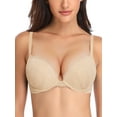 thumbnail image 1 of Deyllo Women's Lace Push Up Bra Padded Add Cup Plunge Underwired Support T-shirt Bras, Nude 34D, 1 of 11
