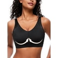 thumbnail image 1 of Deyllo Women's Minimizer Bra Plus Size Wireless Non Padded Full Coverage Bra, Black 36D, 1 of 9