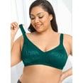thumbnail image 1 of Deyllo Women's Non Padded Wireless Bras Plus Size Full Coverage Minimizer Bra, Green 46D, 1 of 15