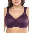 thumbnail image 1 of Deyllo Women's Non Padded Wireless Bras Plus Size Full Coverage Minimizer Bra, Purple 42C, 1 of 14