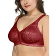 thumbnail image 1 of Deyllo Women's Non Padded Wireless Bras Plus Size Full Coverage Minimizer Bra, Red 40H, 1 of 15