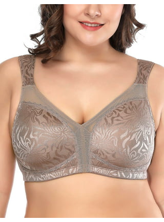 DELIMIRA Women's Sheer Minimizer Plus Size Bra Full Coverage Unlined  Underwire Beige 32B at  Women's Clothing store