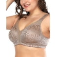 thumbnail image 1 of Deyllo Women's Non Padded Wireless Plus Size Full Coverage Minimizer Bra, Toffee 42DDD, 1 of 16