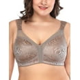 thumbnail image 1 of Deyllo Women's Non Padded Wireless Plus Size Full Coverage Minimizer Bra, Toffee 46G, 1 of 9