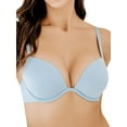 thumbnail image 1 of Deyllo Women's Plunge Super Padded Push Up Underwire T Shirt Bra, Blue 32DDD, 1 of 8